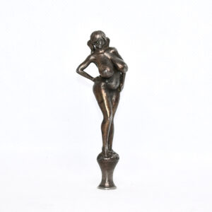 Pipe tamper crafted from fine pewter with Female Figure
