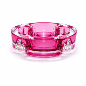 Val Saint Lambert Pink Light Glass Ashtray Belgian Art Glass