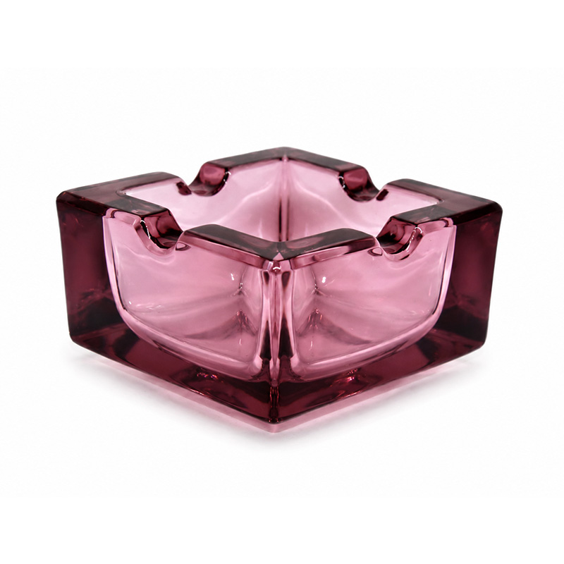 Vintage Murano Sommerso Glass Ashtray – Ruby Red & Pink, Italy, 1960s–70s