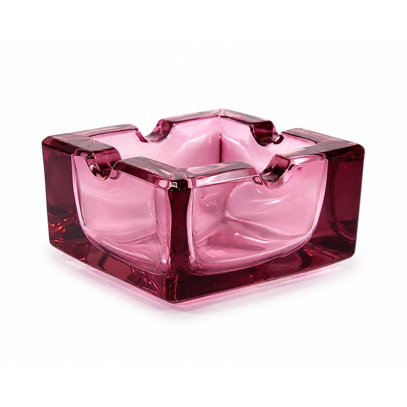 Vintage Murano Sommerso Glass Ashtray – Ruby Red & Pink, Italy, 1960s–70s