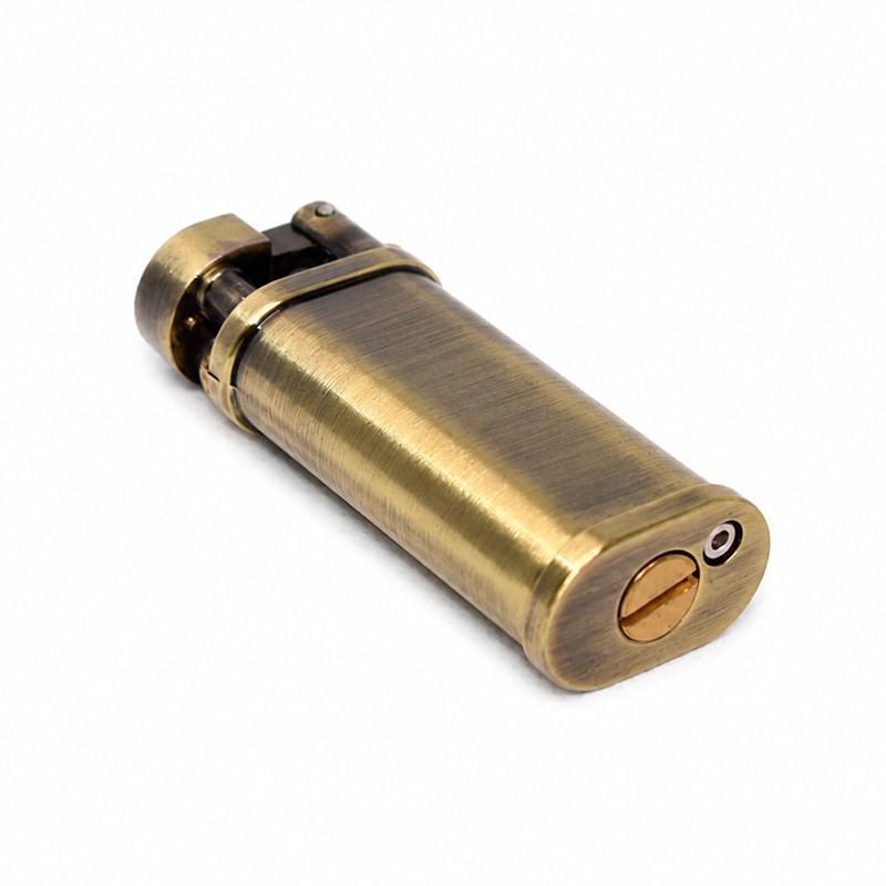 Gasoline Wick Lighter for tobacco pipes Made from Antique Bronze-colored metal