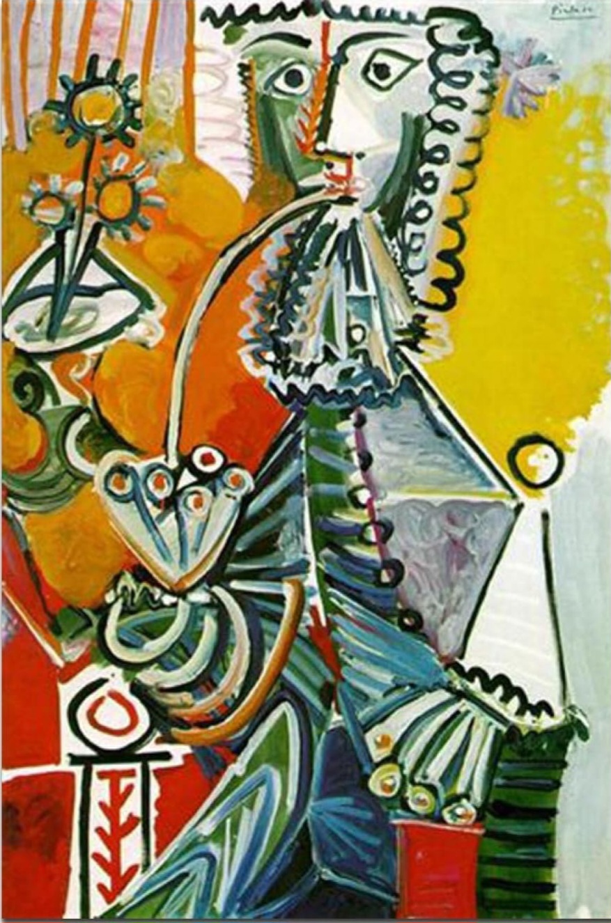 Pintura de Pablo Picasso mostrando una pipa para tabaco