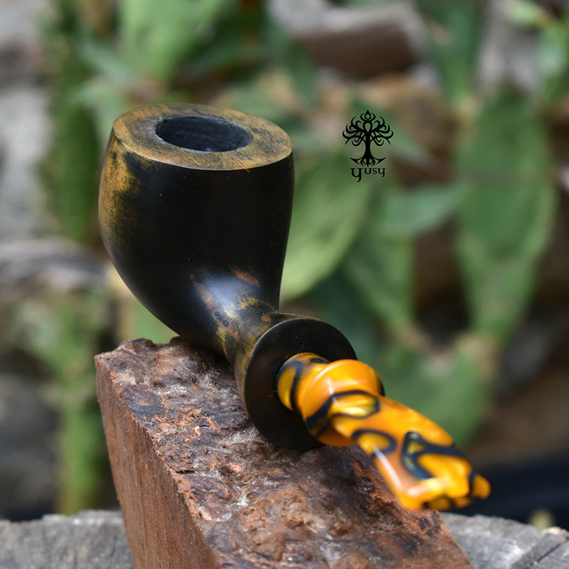 Pipa de tabaco Freehand Green Smoked con Boquilla Acrílica Lava