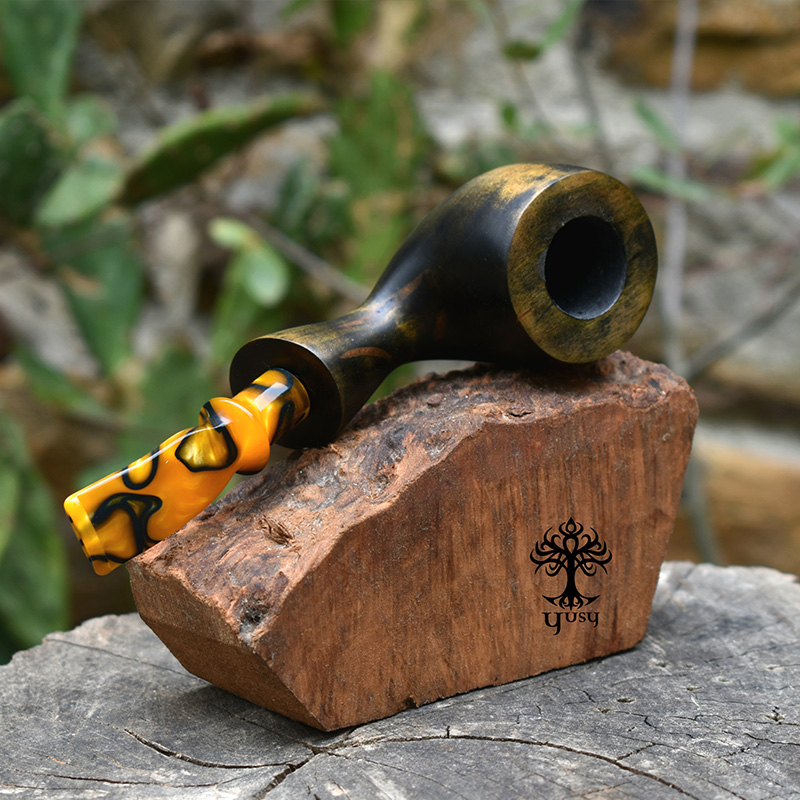 Pipa de tabaco Freehand Green Smoked con Boquilla Acrílica Lava