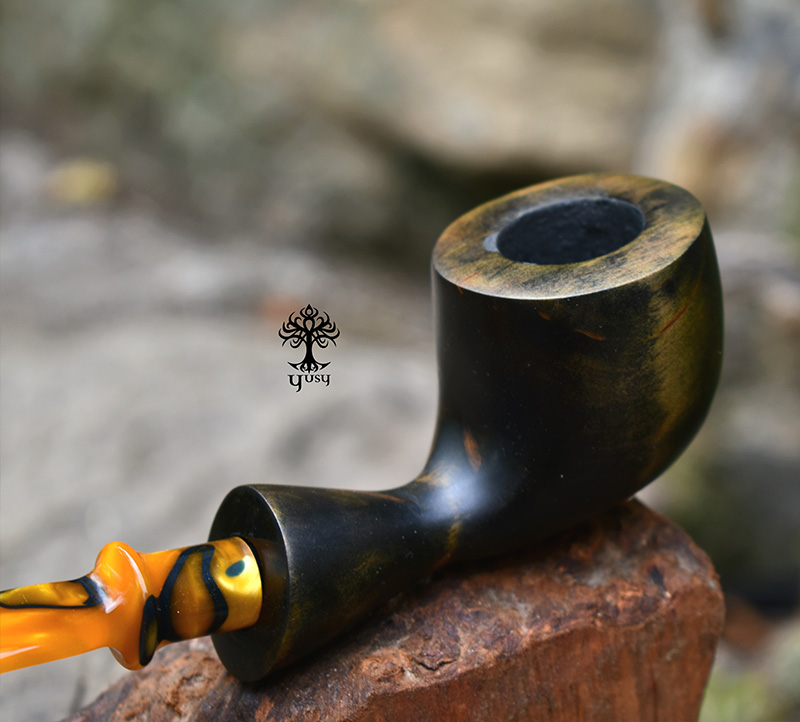 Pipa de tabaco Freehand Green Smoked con Boquilla Acrílica Lava
