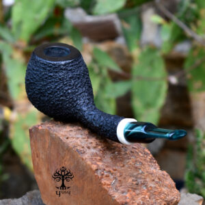 Pipa de tabaco artesanal freehand color negro y acabo rústico