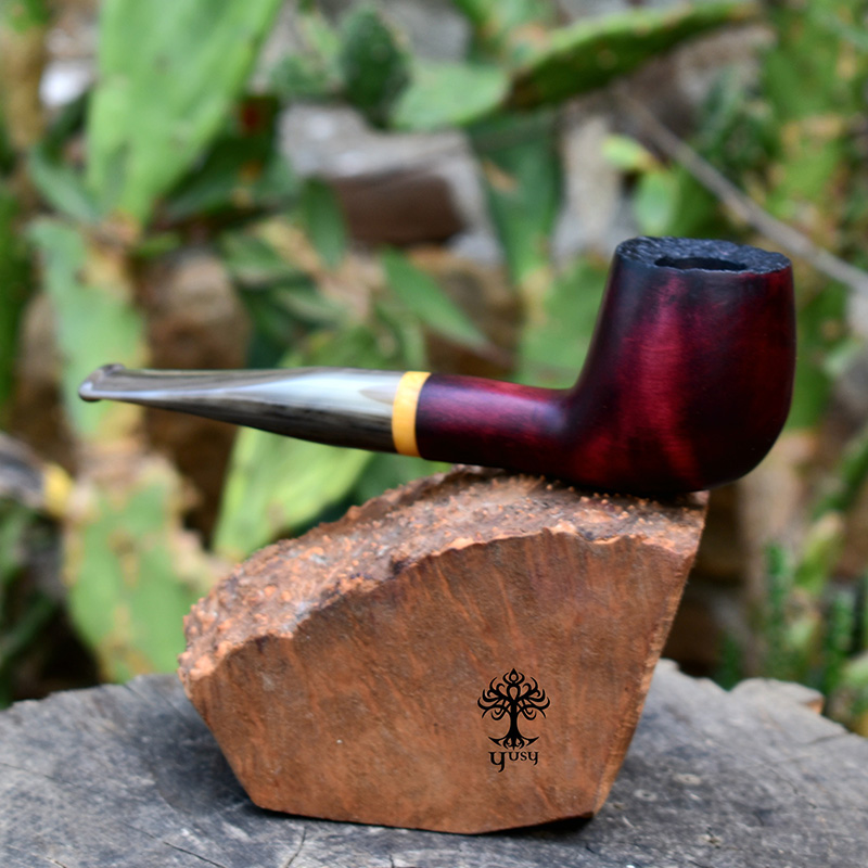 Pipa para tabaco modelo Billiard en color rosa oscuro ahumado