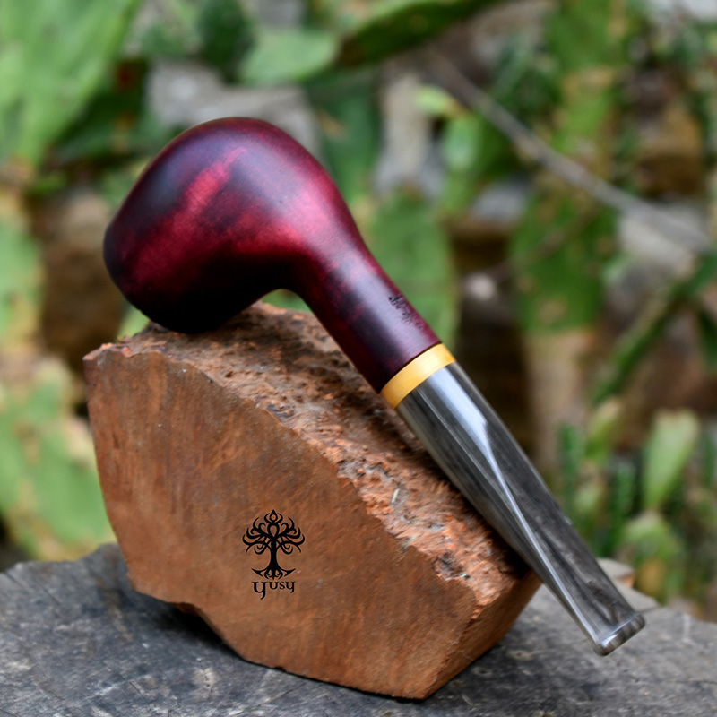Pipa para tabaco modelo Billiard en color rosa oscuro ahumado