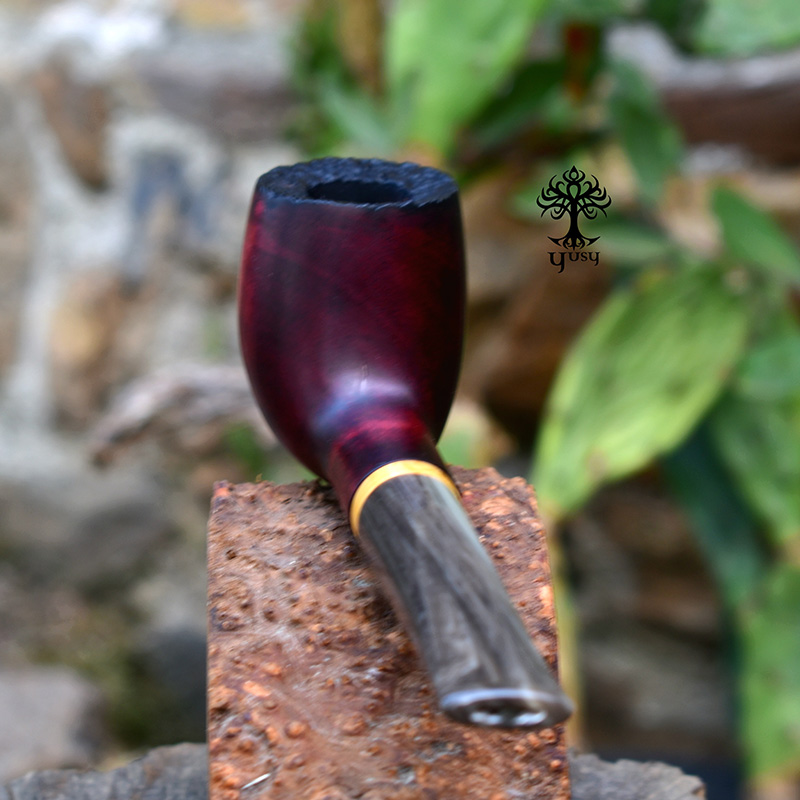 Pipa para tabaco modelo Billiard en color rosa oscuro ahumado