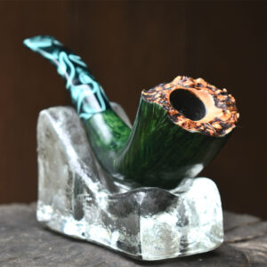 Pipa para tabaco Freehand modelo Horn color verde esmeralda