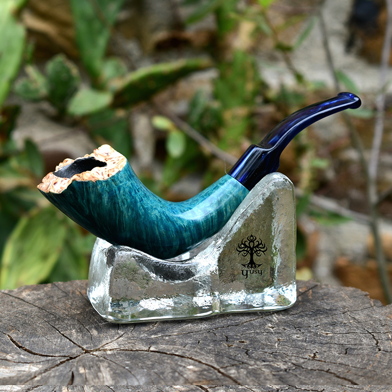 Freehand Tobacco pipe horn model Turquoise