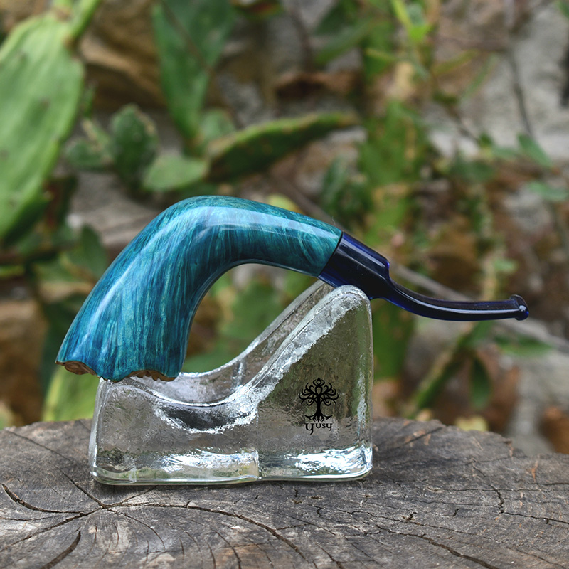 Freehand Tobacco pipe horn model Turquoise