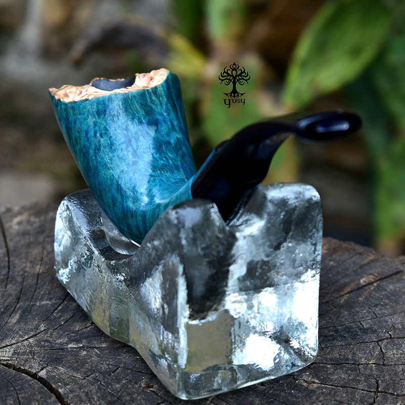 Freehand Tobacco pipe horn model Turquoise