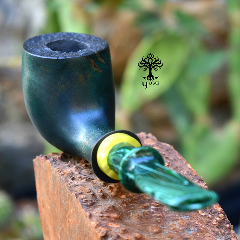 Pipa Artesanal Freehand Green Smoked Silvanus