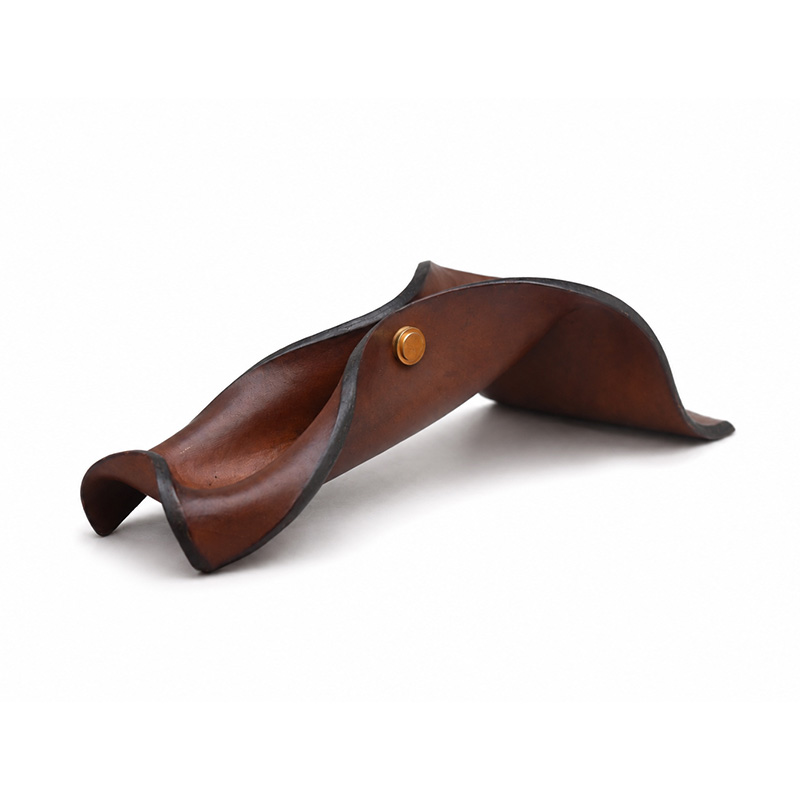 Vintage LAR Made in Italy Leather Pipe Rest Single Pipe Holder