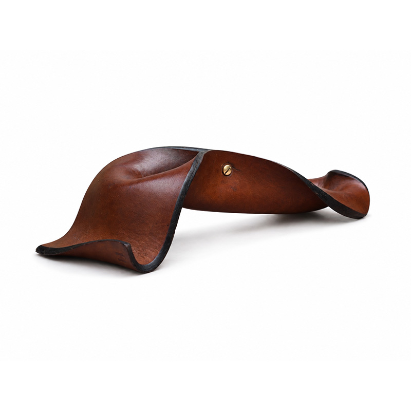 Vintage LAR Made in Italy Leather Pipe Rest Single Pipe Holder