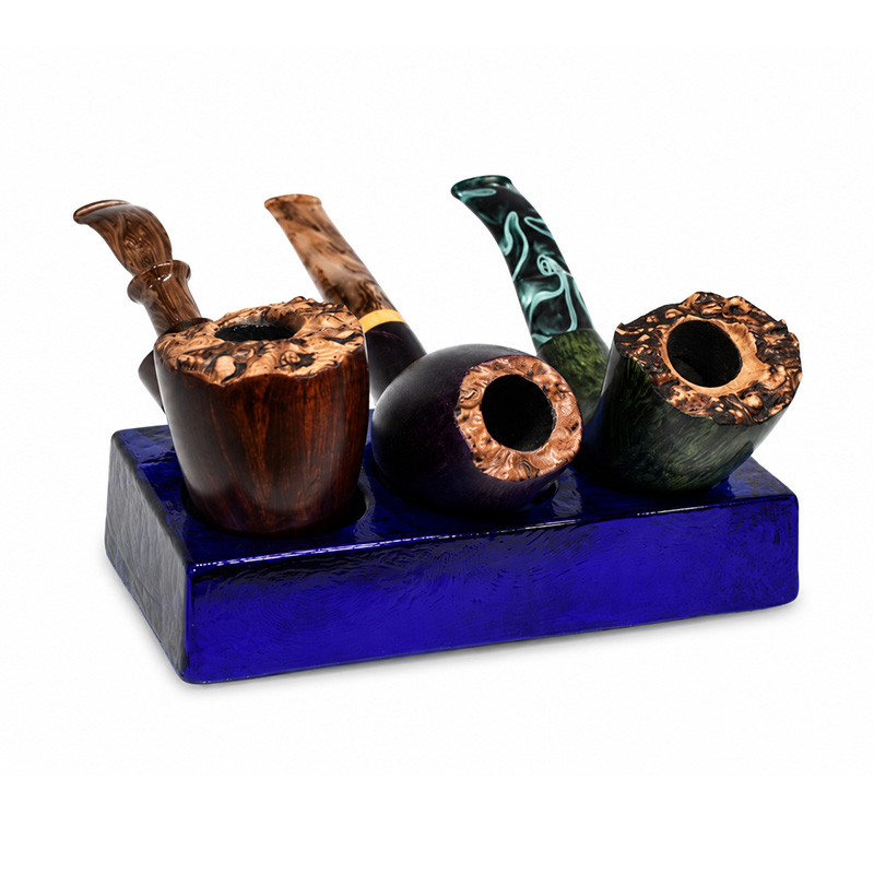 Vintage Tobacco Pipe Stand for Three Pipes Mid-Century Modern Design (c. 1970s)