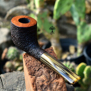 Handmade Billiard tobacco Pipe with Rustic Aged Brown Finish